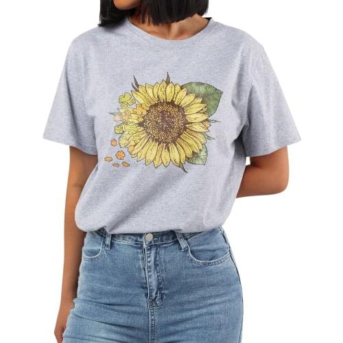 Daily Wear Tee Tops For Summer Women Casual Round Collar T-shirt Floral Printed Pattern Short Sleeve Tops S-XXXXXL Plus Size