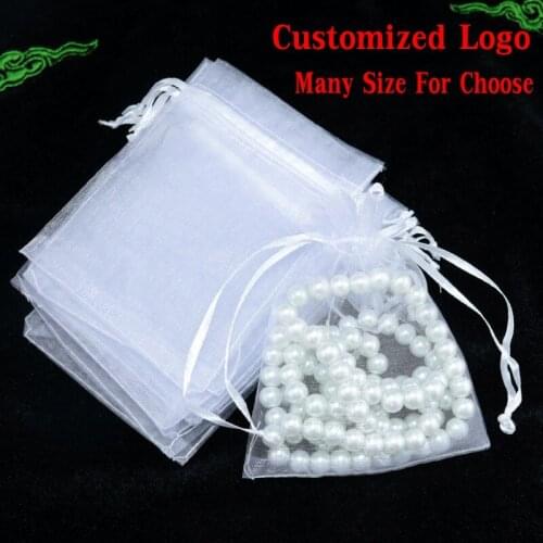 Wholesale 1000pcs/lot White Organza Bags 7x9cm Small Christmas Jewelry Gifts Charms Packaging Bag Cute Organza Gift Bag Pouches
