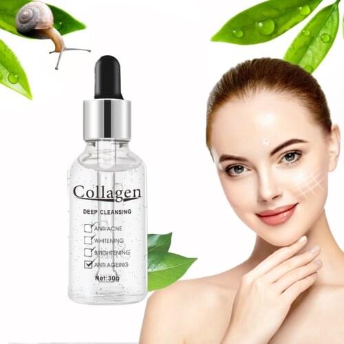 Snail Collagen Serum Original Solution Shrink Pore Moisturizing Essence Brighten Face Anti Aging Skin Care Raw Liquid