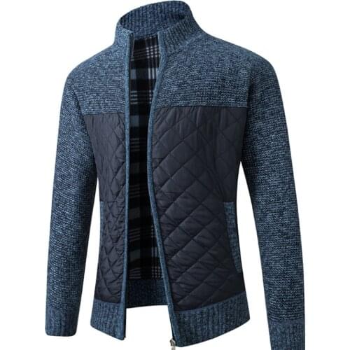 Autumn Winter Mens Sweaters Coat Patchwork Cotton Wool Sweater Jackets Men Cardigan Thick Coat blusa de frio masculino MY510