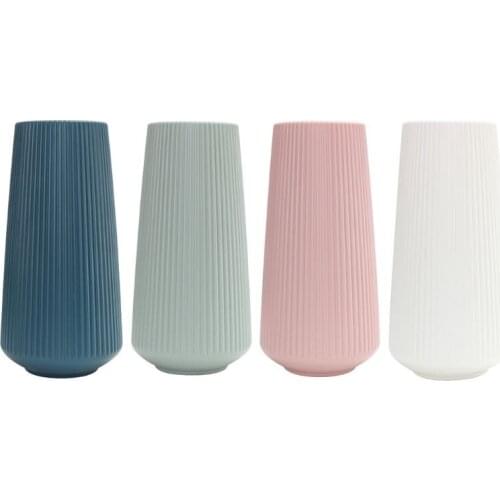 Plastic Origami Vase Imitation Ceramic Flower Pot Basket Nordic Plants Container U2JC