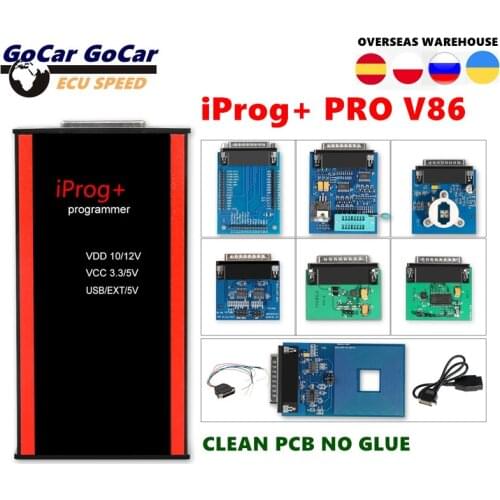 IProg Pro Programmer V86 Full Adapters No Glue Clean PCB Replace Carprog Digiprog Tango IMMO Mileage Airbag Till 2019 iProg+ PRO
