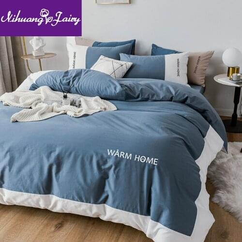 Nordic style ins bed four-piece summer simple bed sheet quilt cover three-piece bedding bed linen quilt cover 4 pieces