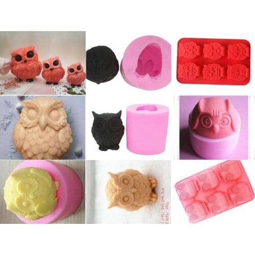 Owl clay pottery mould silicone cake mold Plaster decoration candle DIY kitchen tools