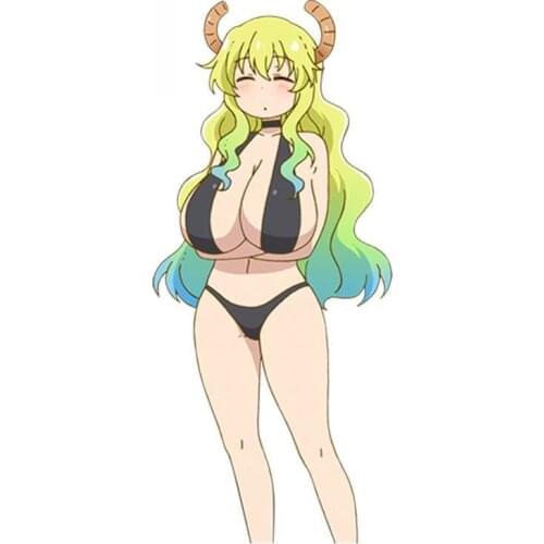 Anime Kobayashi-san Chi No Maid Dragon Super Sexy Girl Lucoa Quetzalcoatl Cartoon Beauty Window Car Sticker 13cm*8cm