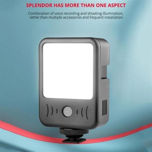 Mini Video Light LED Camera Light 2000mAh Rechargable Recording Photographic Lighting With Mic For Vlog Live Broadcast