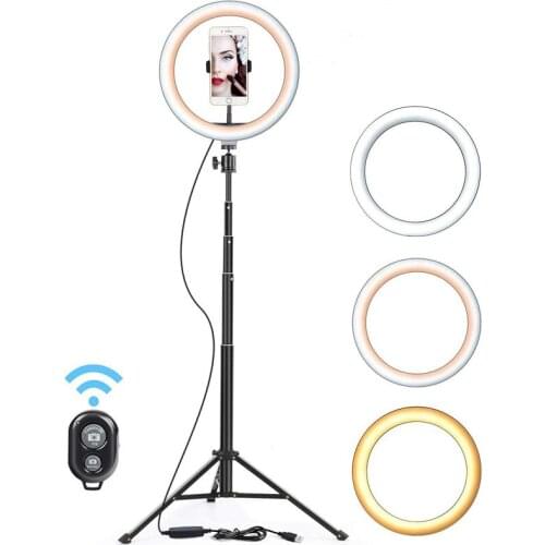 With 160cm Tripod Stand For Makeup Youtube VK Tok Video Dimmable Lighting Lightupfoto USB LED Light Ring Photography Flash Lamp