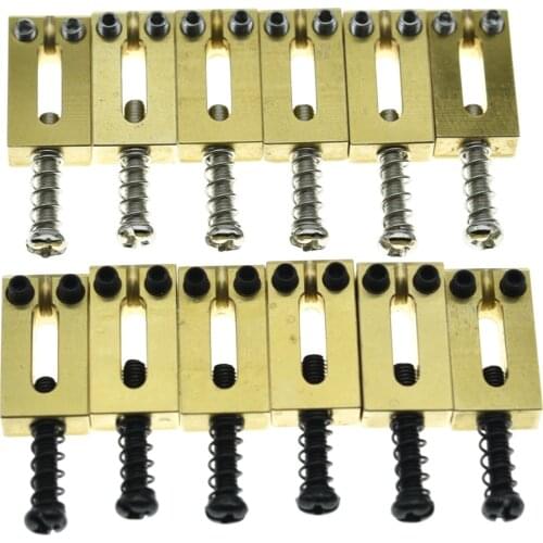 KAISH Solid Brass Guitar Bridge Saddles Brass Saddle 10.5mm or 10.8mm for Stratocaster/Telecaster