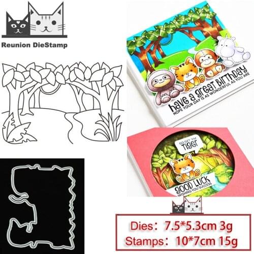 Reunion Jungle River Metal Cutting Dies and Stamps Stencil DIY Scrapbooking Album Paper Card Stamps and Dies 2021 New Arrivals