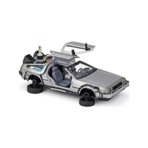 WELLY 1:24 Car BACK TO THE FUTURE TIME MACHINE HOVER MODE DeLorean DMC Collector Edition Metal Diecast Cars Kids Toys Gift