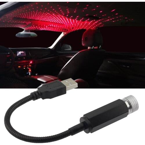 1PC Car Roof Star USB Ambient Light Adjustable Romantic Night Atmosphere Lamp Home Interior Decoration Mini Ceiling Projector