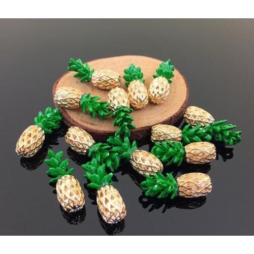 10pcs Cute Fashion Personality Tropical Fruit Pineapple For Women Girl Earrings Pendant garment Jewelry DIY Accessories