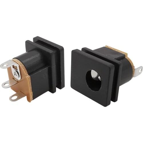 10Pcs DC Power Socket DC-015 Jack 5.5*2.1 MM Square Panel Mounting 5.5X2.1mm DC Power Socket Connector DC015 DC Connector