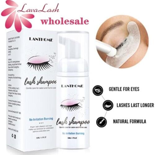 50ml Eyelash Extensions Brush Shampoo Kit Eyelash Glue Remover Wash Cleaning Foam Gentle Formula Salon Home Use Makeup Tools