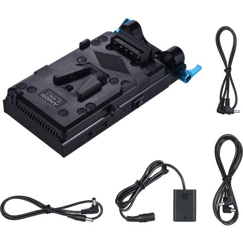 Andoer V Mount V-lock Battery Plate Adapter NP-FW50 Dummy Battery Adapter for BMCC BMPCC Sony for Monitor Recorder Microphone