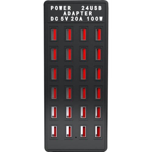 Power 24USB Adapter DC 5V 20A 100W Multi-Port EU US Mobile Phone PC USB Charger for Smartphone Tablets MP3