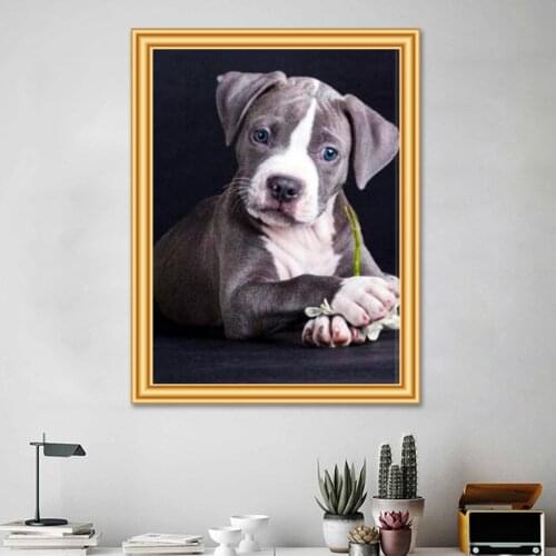DIY 5D Diamond Painting Dog Cross Stitch Kit Full Drill Square Embroidery Mosaic Art Picture Crystal Home Decoration New Arrival