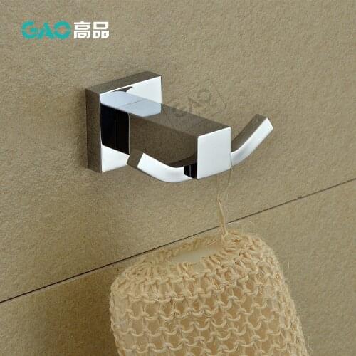 Free Shipping Robe Hook,Clothes Hook,Solid Brass Chrome Finish,Bathroom Hardware Product Robe Hooks,Bathroom Accessories Hooks
