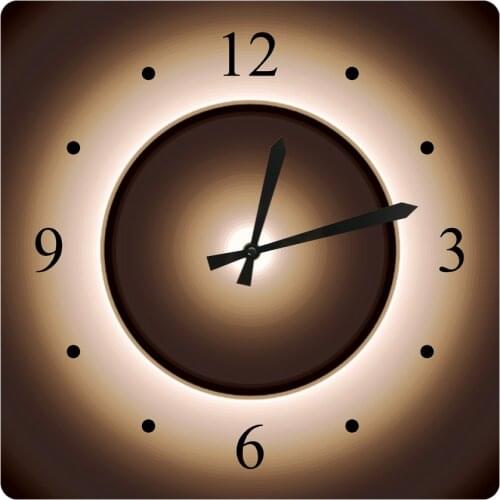 Tan Brown Moon Effect Printed Design Square Large Wall Clock Natural Attraction View Clocks For Home Decor Modern Design Watch