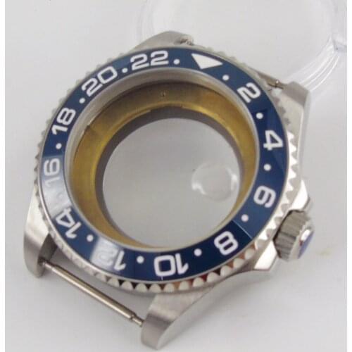 Fit NH35 Automatic Movement New 43mm Watch Case with Transparent Backcover Rotating Bezel