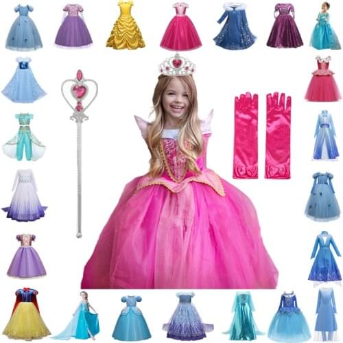 KIds Cosplay Dresses Girls Halloween Party Princess Costume Children Christmas New Year Clothes Dress Up Disfraz