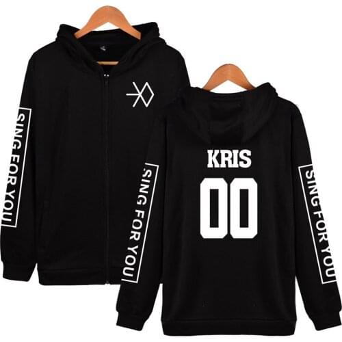 KPOP EXO SING for YOU Hoodies Men/women Casual Zipper Hoodie Sweatshirt Hip Hop Plus Size Tracksuit Harajuku Jacket Coat Clothes