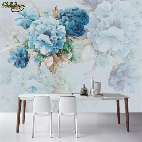 Beibehang Custom Flower pastoral photo wall paper papel de parede 3d flooring room mural wallpaper for living room TV backdrop