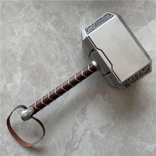 Halloween Cos 1:1 Super Hero Thunder Hammer Weapons Model Kids Gift Movie Role Playing Safety PU Hammer Toy Cosplay 44cm