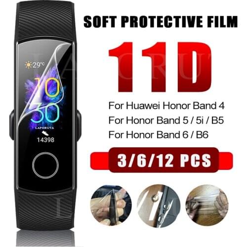 Honor Band 6 5 4 Protective Film For Huawei Watch Band B6 B5 Hydrogel Armor Protection Film Not Tempered Glass Soft TPU Cover