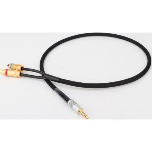 4.4mm to 2 RCA Cable, Gold Plated Copper Shell Heavy Duty 4.4mm Male to 2RCA Female Stereo Audio Adapter Extension Cable