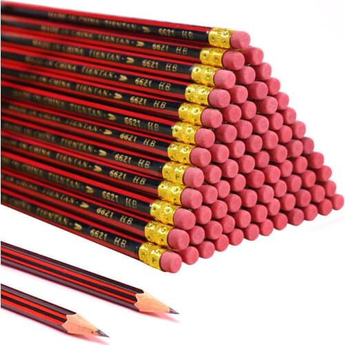 20Pcs /Lot Sketch Pencil Wooden Lead Pencils HB Pencil With Eraser Children Drawing Pencil School Writing Stationery