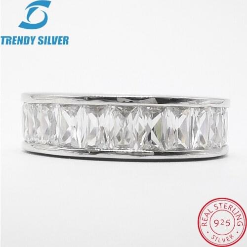 Vintage rings silver real 925 sterling jewelry for women rose gold with stone zircon solid elegant