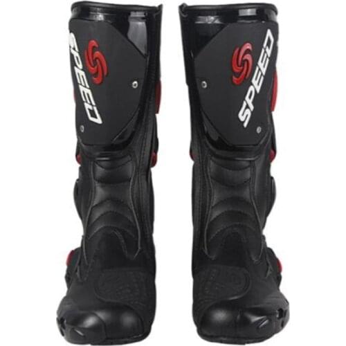 Microfiber Leather Motorcycle boots Mens SPEED Racing dirt bike Boots Knee-high Motocross Boots Riding Motorboats