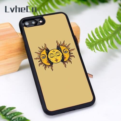 LvheCn Silicone Rubber Phone Case Cover for iPhone 6 6S 7 8 Plus X XS XR 11 12 Mini Pro Max Sun