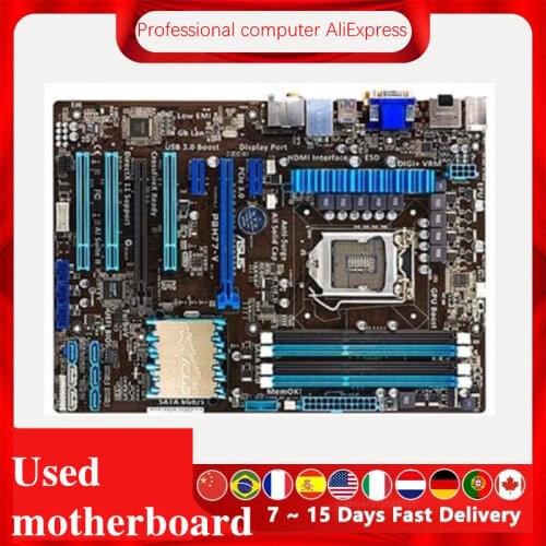 For ASUS P8H77-V Computer Motherboard LGA 1155 DDR3 For Intel H77 P8H77 Desktop Mainboard SATA II PCI-E X16 Used