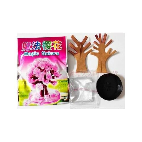 Mini size 8cm 20g the magic growth tree magic growing paper sakura santa Christmas tree kids gift science education for learning