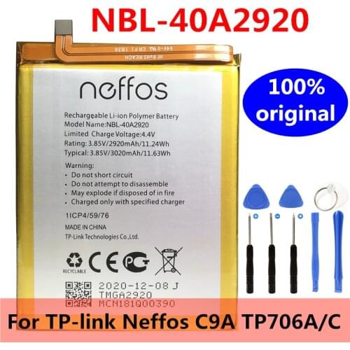 New Original 2920mAh NBL-40A2920 Replacement Battery for TP-link Neffos C9A TP706A TP706C Rechargeable Li-polymer Batteries