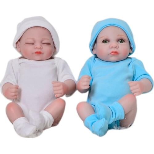 New Style 11 Inch Mini Doll Reborn Babies Full Silicone Vinyl Body Newborn Dolls Realistic Children Birthday Gifts