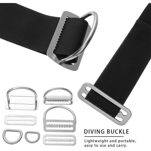 Stainless Steel Scuba Diving Weight Belt 2" Slide Keeper D Ring Webbing Harness Belt Retainer Stopper Free Diving BCD Accessoire