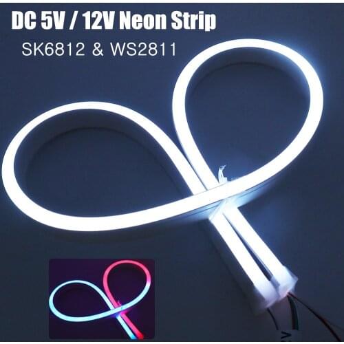 RGB Neon Strip 5V SK6812 Full Color Individually Addressable Waterproof DC 12V WS2811 5050 Flexible LED Strip Lights