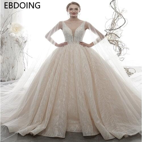 Luxurious Ball Gown Wedding Dress Vestidos De Novia Royal Train Newest Long Plus Size Bride Dress Wedding Gown Bride Dress