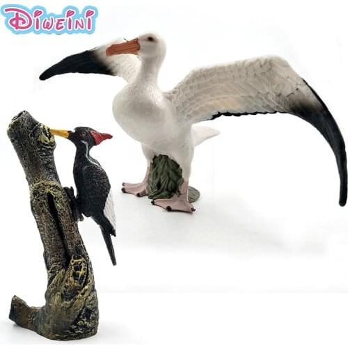 Cute Simulation Seagull bird Woodpecker Artificial animal model Action figure plastic Decoration educational toy Gift For Kids