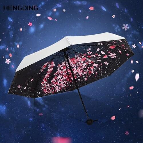 Five folding umbrella silver coating anti-ultraviolet sunny and rainy dual-use umbrella portable women windproof strong umbrella