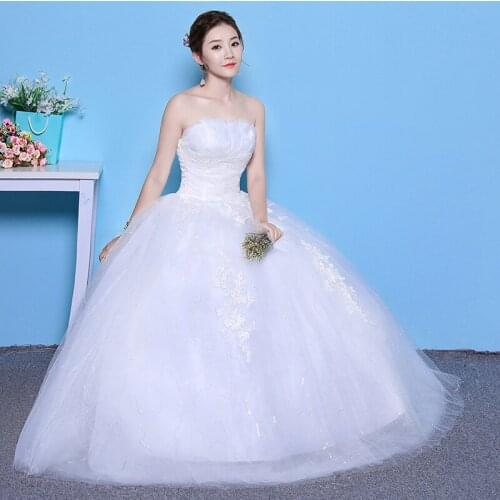 Wedding Dress Plus Size Bridal Wedding Dresses Ball Gowns Satin Lace Up Dresses