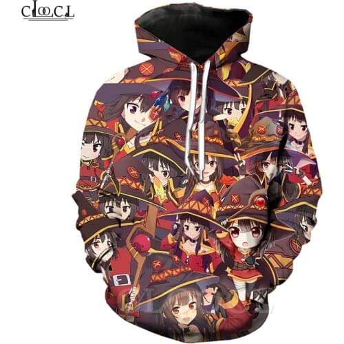 Classic Anime Girl Megumin Konosuba Cosplay Hoodies 3D Print Men Women Autumn Jogging Sportswear Casual Streetwear T461
