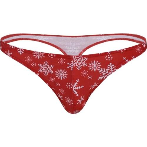 Bikini Thong Briefs Gay Men Underwear Swimwear Lingerie Swimsuit Low Rise Swimming Suit Male Panties Printed Pattern Underpants