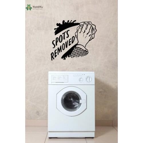 Laundry Room Vinyl Wall Stickers Hand Clean Wall Decal Quotes Sports Removed Clothesline Home Decor Modern Design Art MuralSY396