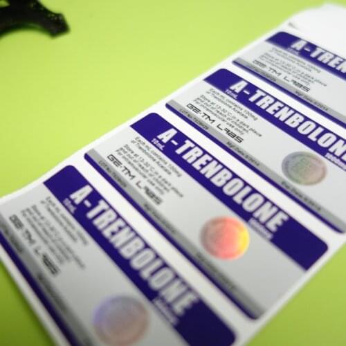 Custom design waterproof small silver hologram 10ml vial Steriod labels stickers