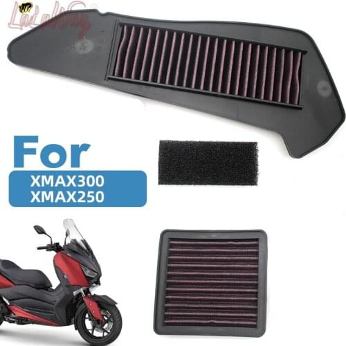 1 Sets Scooter Motorcycle Air Filter Motor Bike Intake Cleaner For Yamaha XMAX300 XMAX250，Motorcycle Accessories