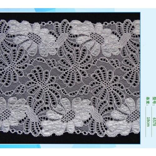 18cm high quality nylon spandex elastic lace trim,YX-6578